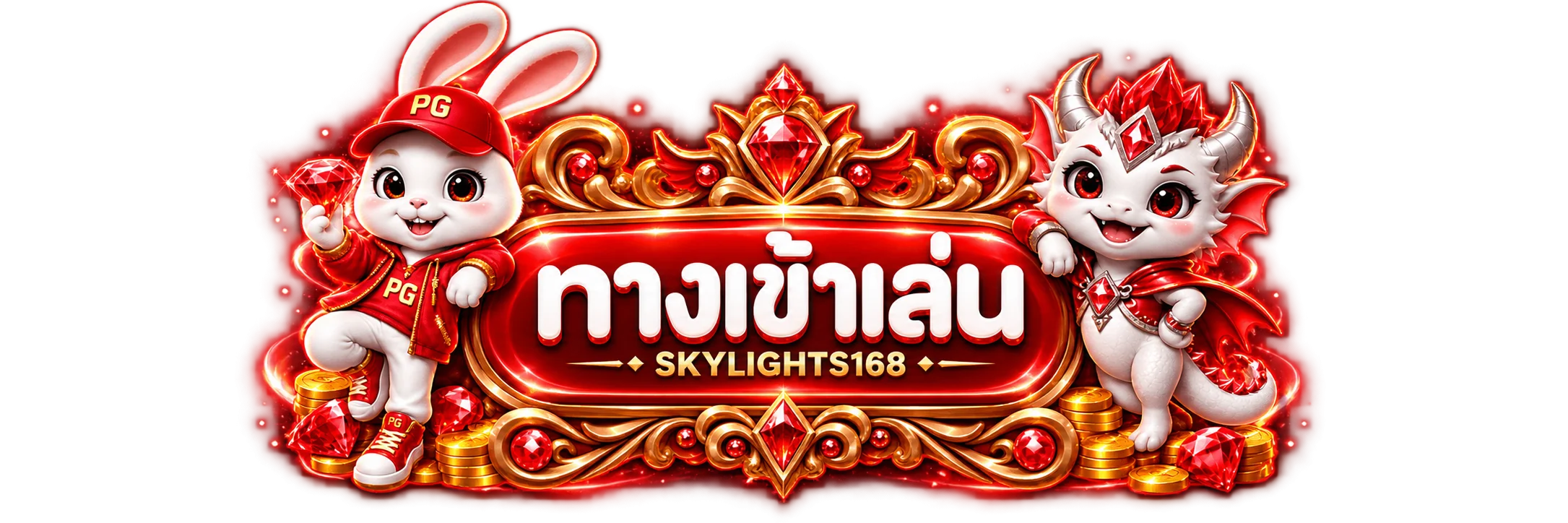 ปุ่มเข้าสู่ระบบ SKYLIGHTS168 โทนแดงพร้อมมาสคอต